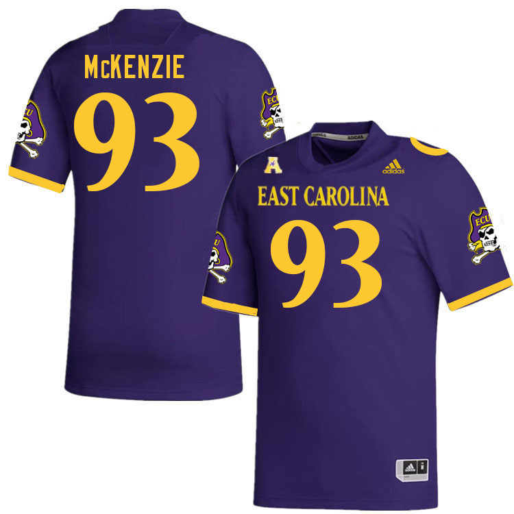 Men #93 Jaden McKenzie ECU Pirates College Football Jerseys Stitched-Purple